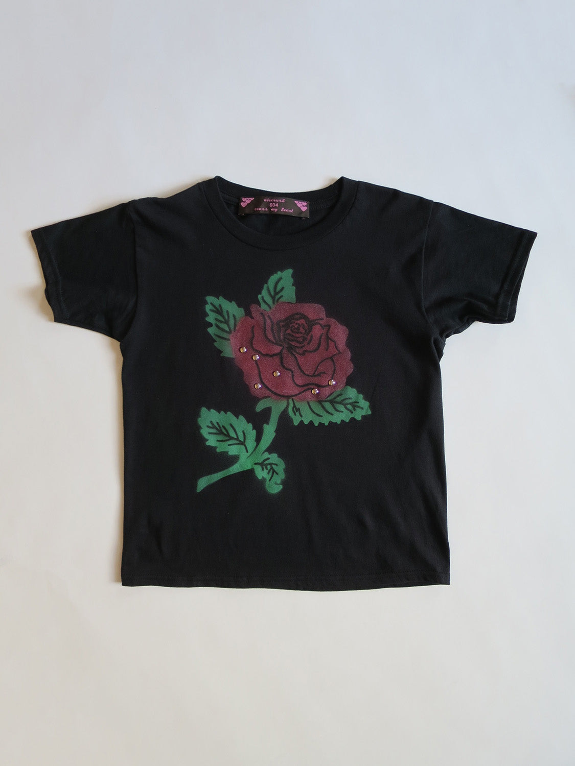 rose tee - black
