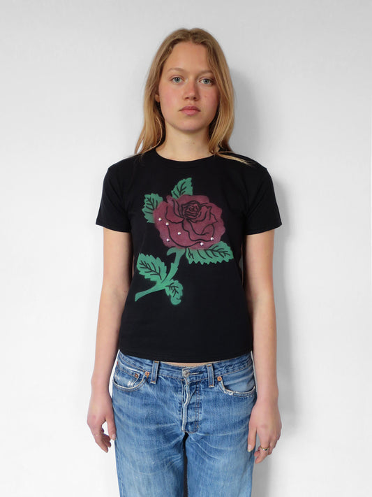 rose tee - black